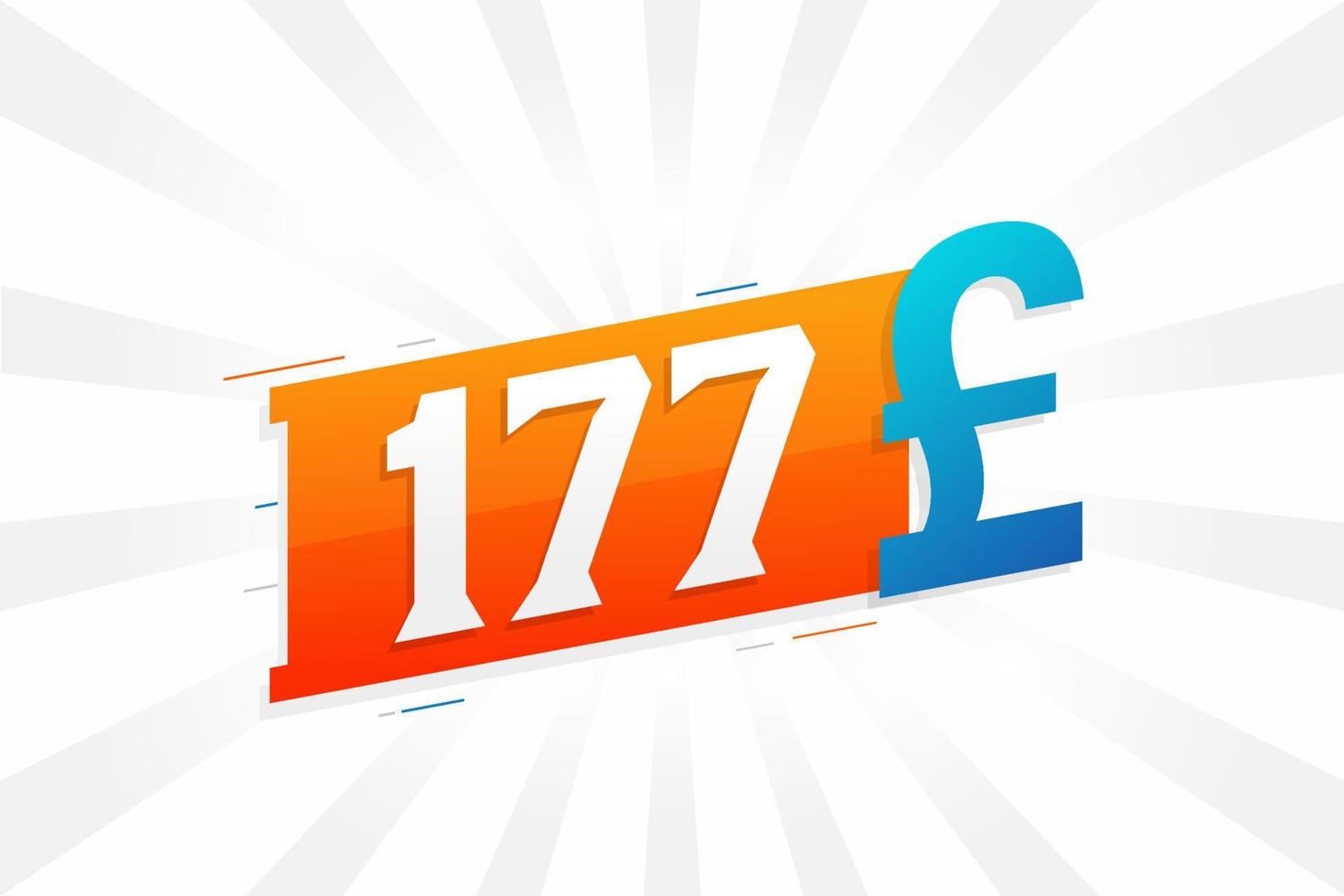 177 Pound Currency vector text symbol. 177 British Pound Money stock vector