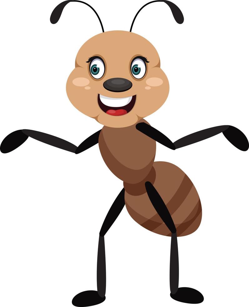 Confused ant, illustrator, vector on white background.