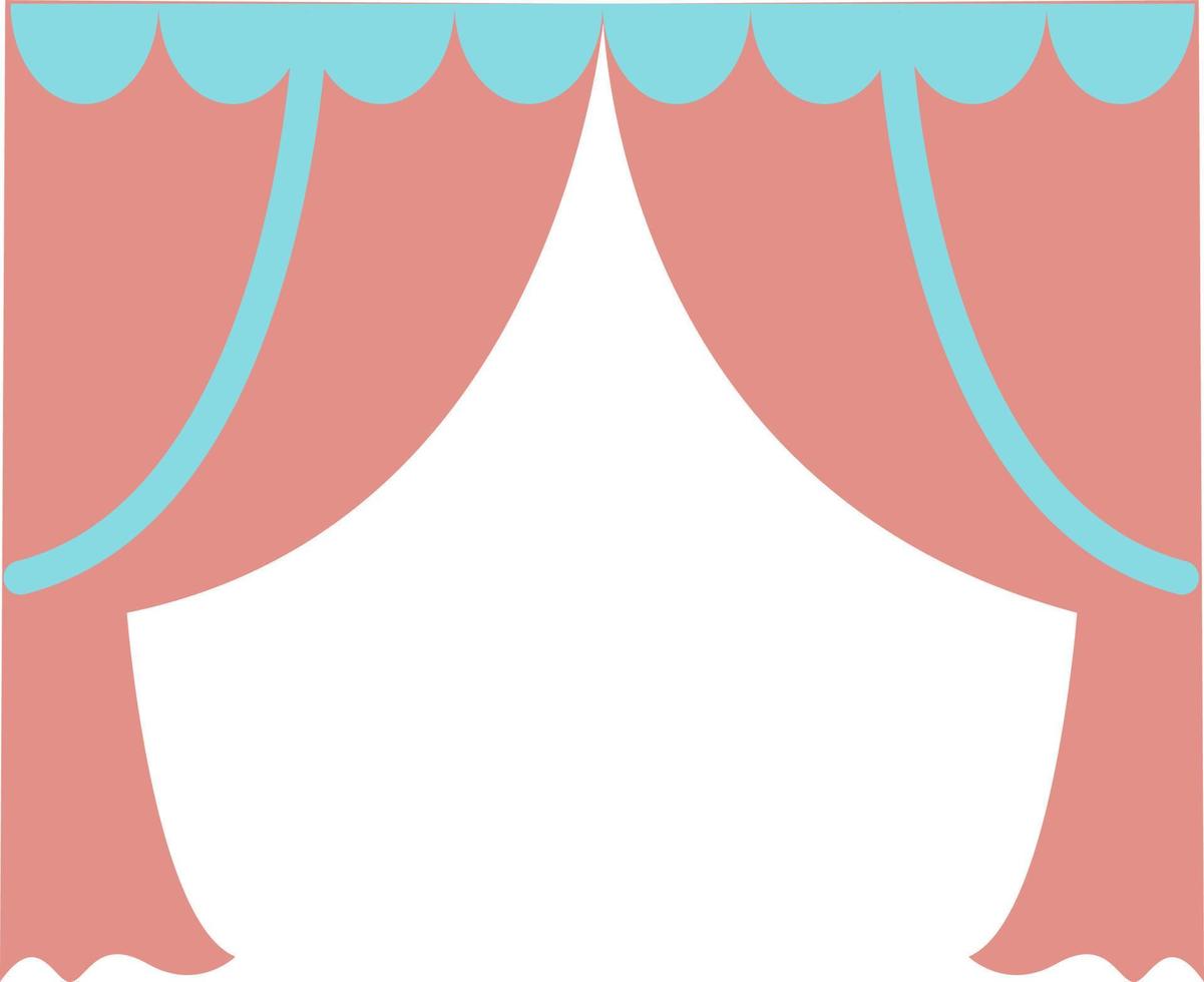 Pink curtain, illustration, vector on a white background.