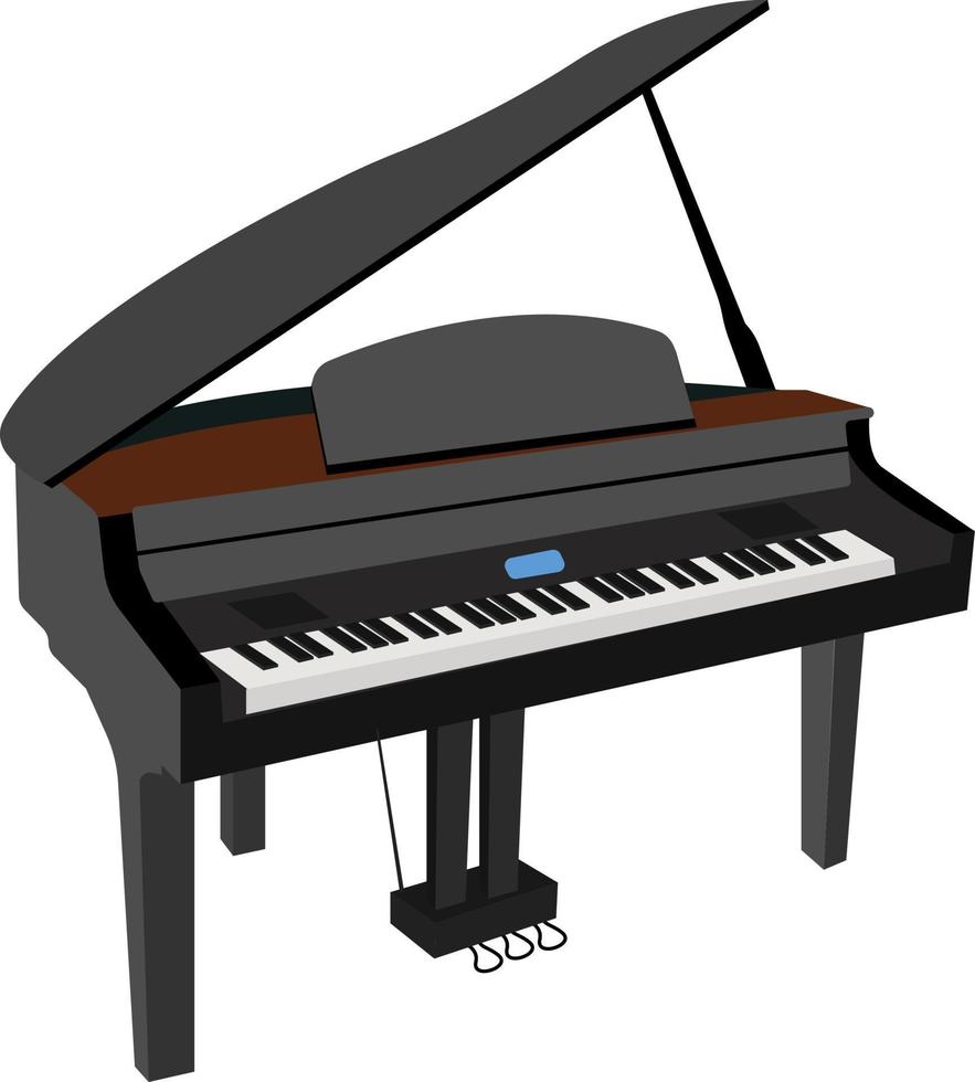 Classic piano ,illustration, vector on white background.