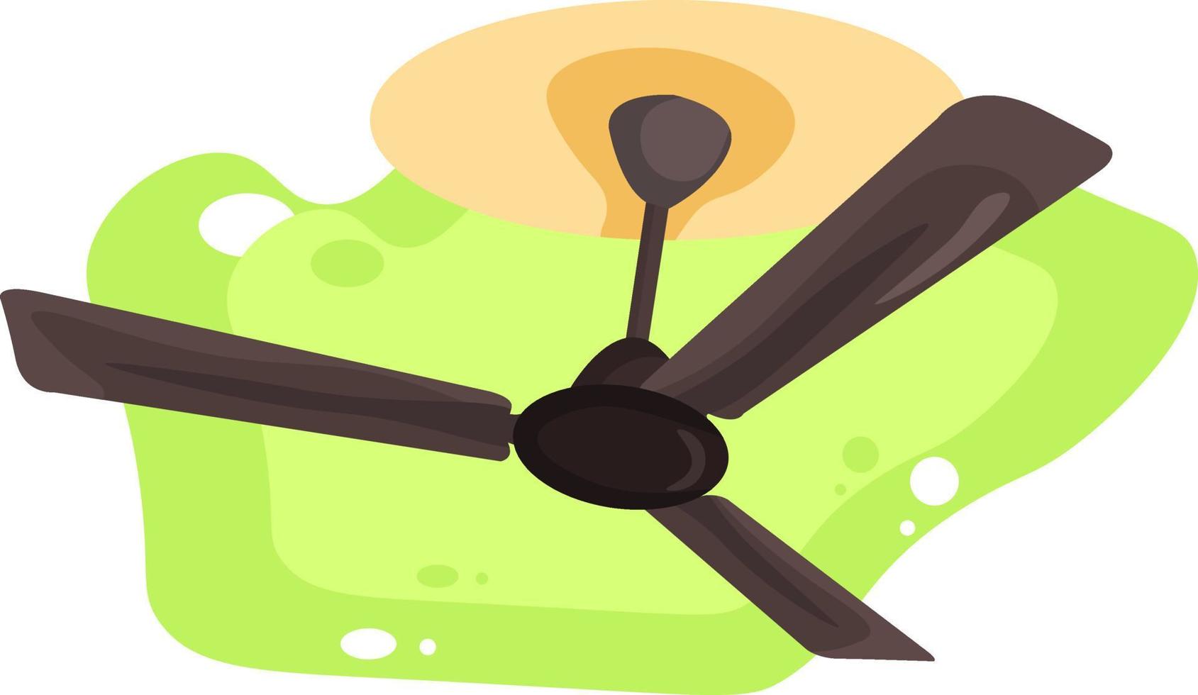 Ceilling fan, illustration, vector on white background