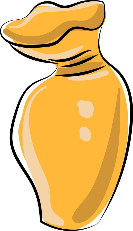 Yellow retro jug, illustration, vector on white background.