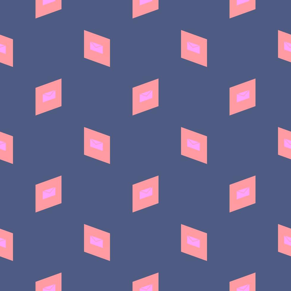 Pink letter , seamless pattern on a blue background. vector