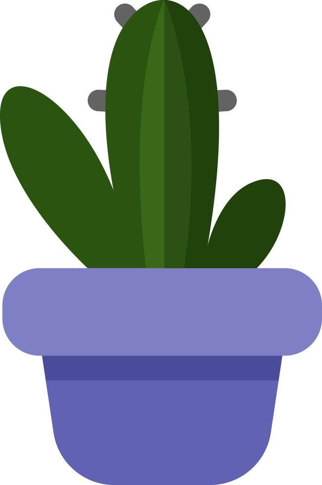 cactus erizo en una olla púrpura, ilustración de icono, vector sobre fondo blanco