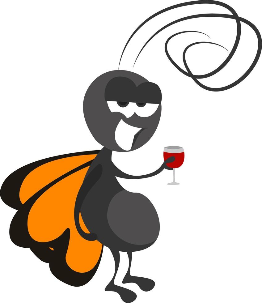 Drunk butterfly ,illustration,vector on white background vector