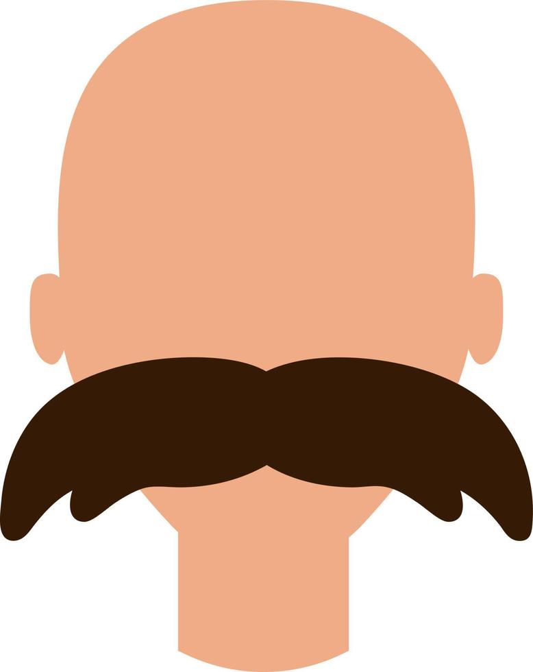 hombre con bigotes desordenados, ilustración, vector, sobre un fondo blanco. vector