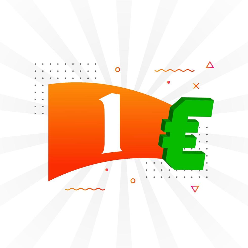 1 Euro Currency vector text symbol. 1 Euro European Union Money stock vector