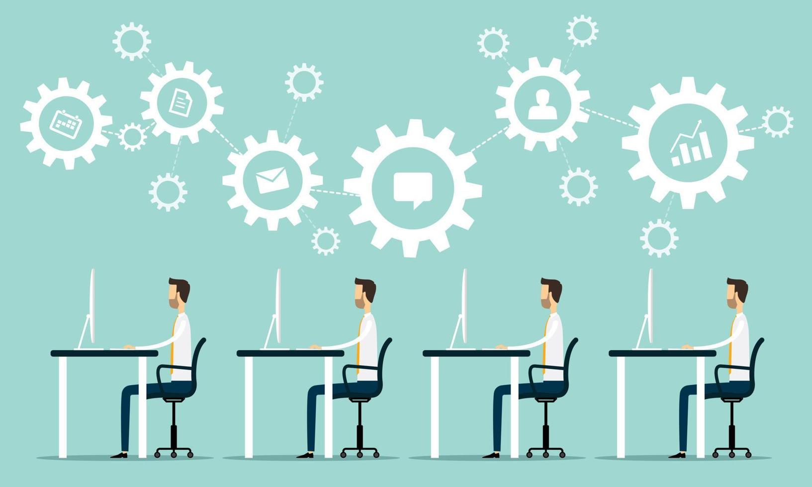 group Business team working process concept vector