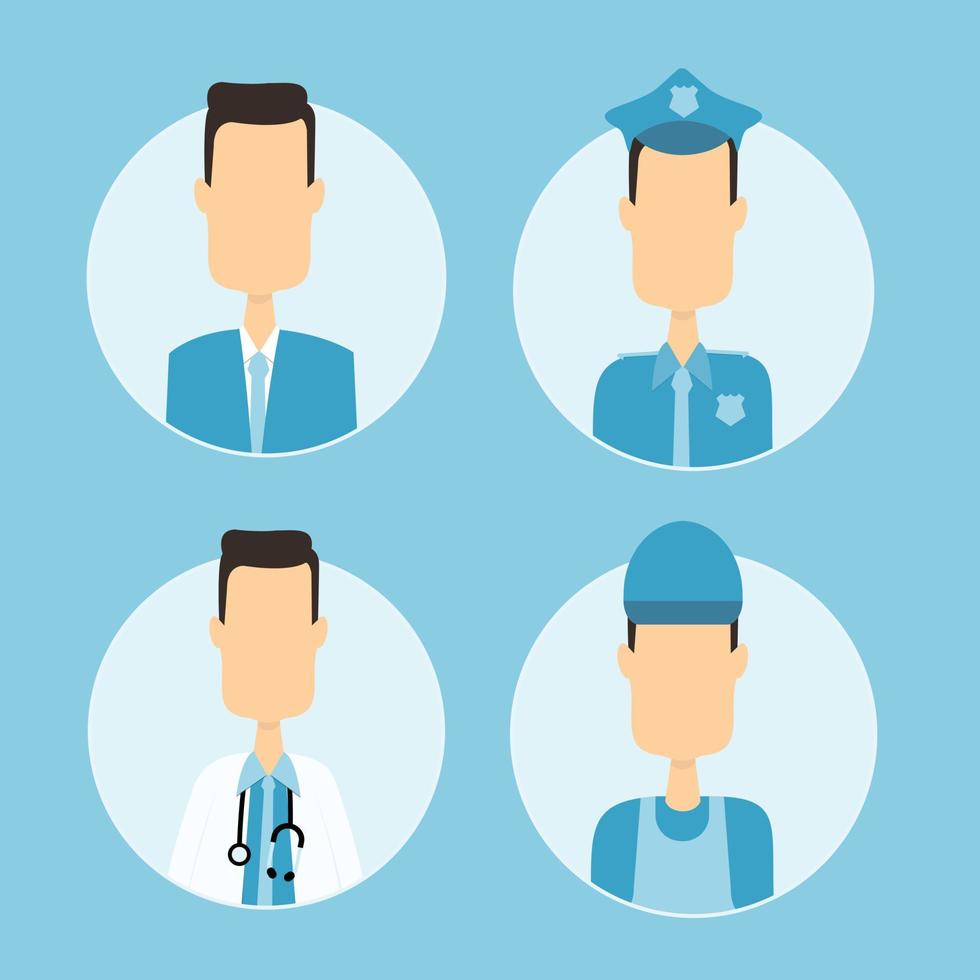 businessman contractor police doctor occupation avatar vector