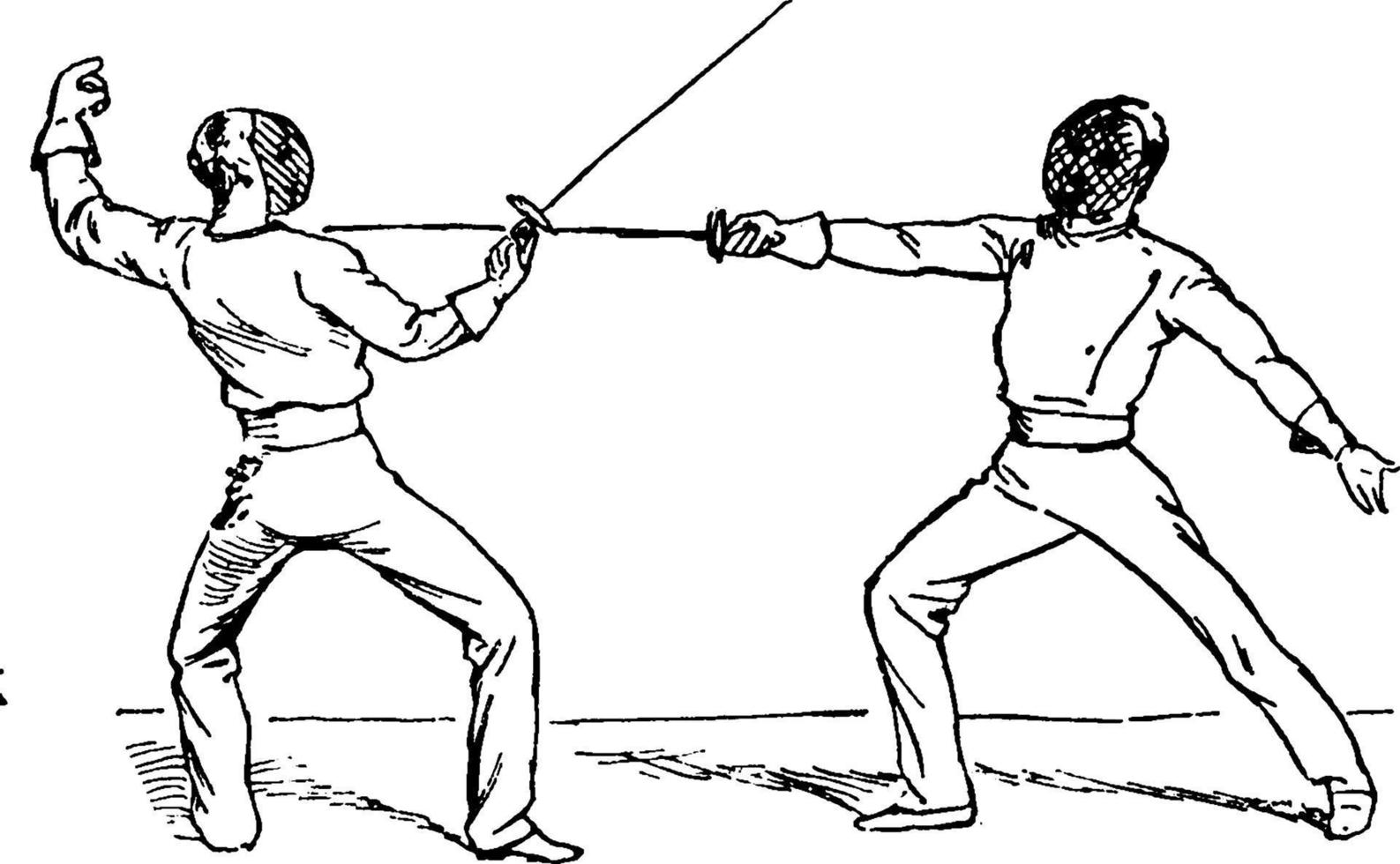 Fencing vintage illustration. vector