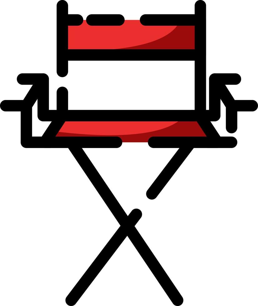 Cinema director chair, illustration, vector on a white background.