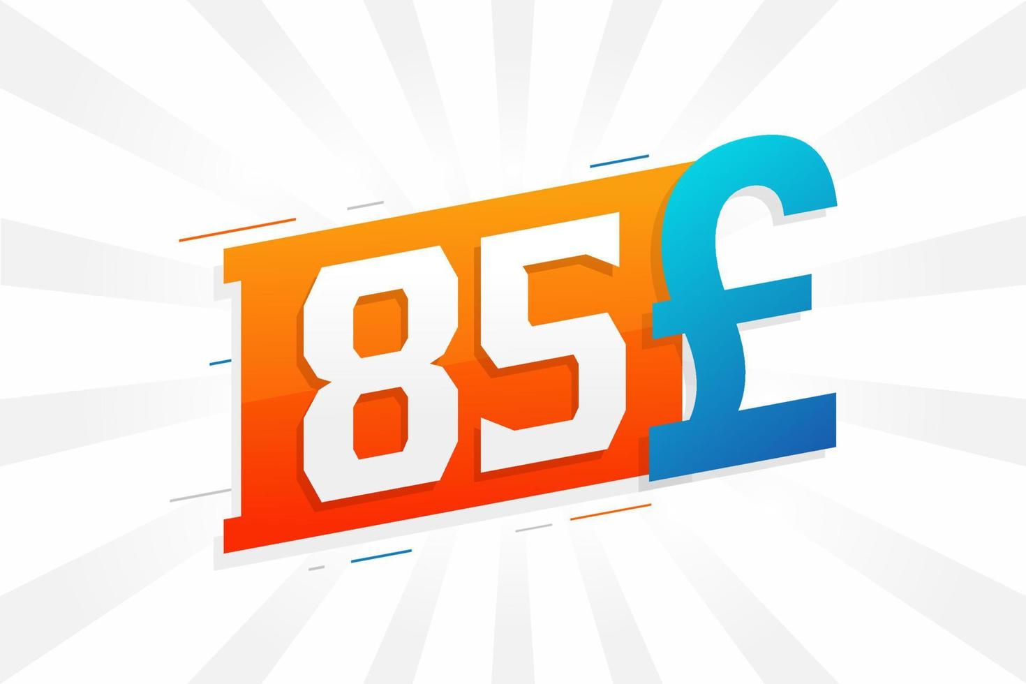 85 Pound Currency vector text symbol. 85 British Pound Money stock vector