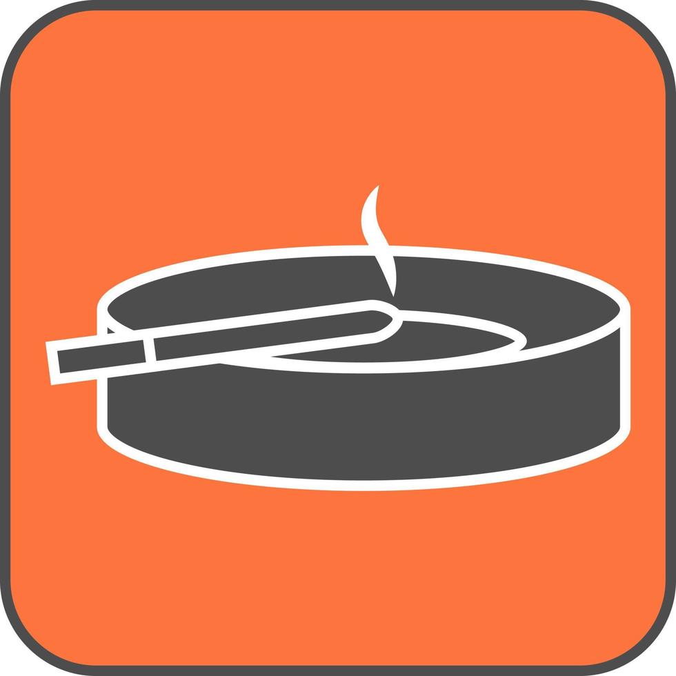 Smoking ash tray, illustration, vector, on a white background. vector