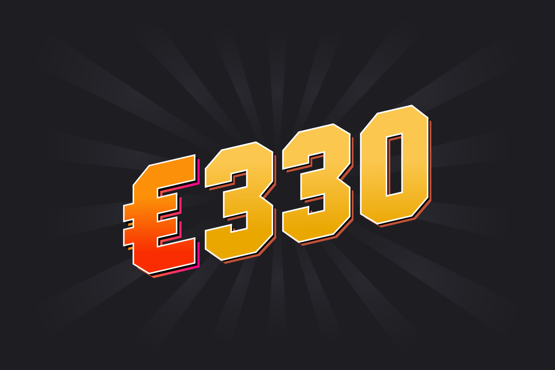 330 Euro Currency Vector Text Symbol 330 Euro European Union Money 330 Euro Currency Vector Text Symbol 330 Euro European Union Money