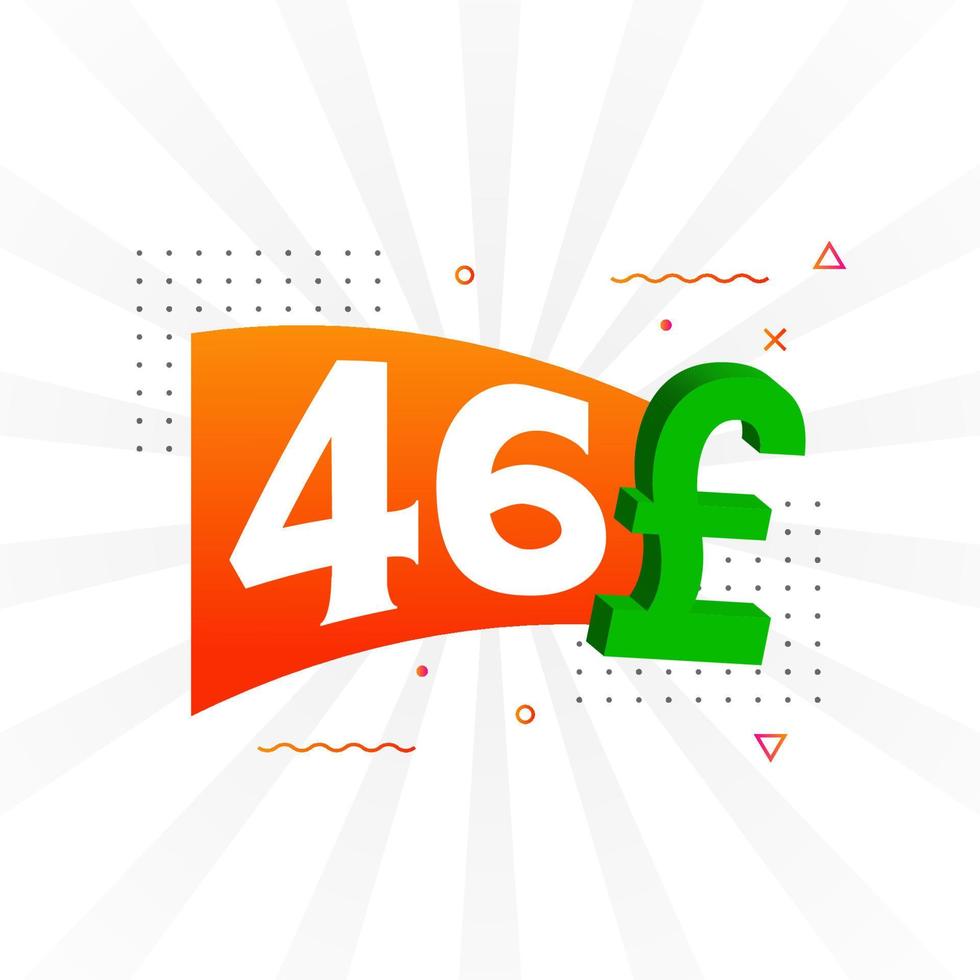 46 Pound Currency vector text symbol. 46 British Pound Money stock vector