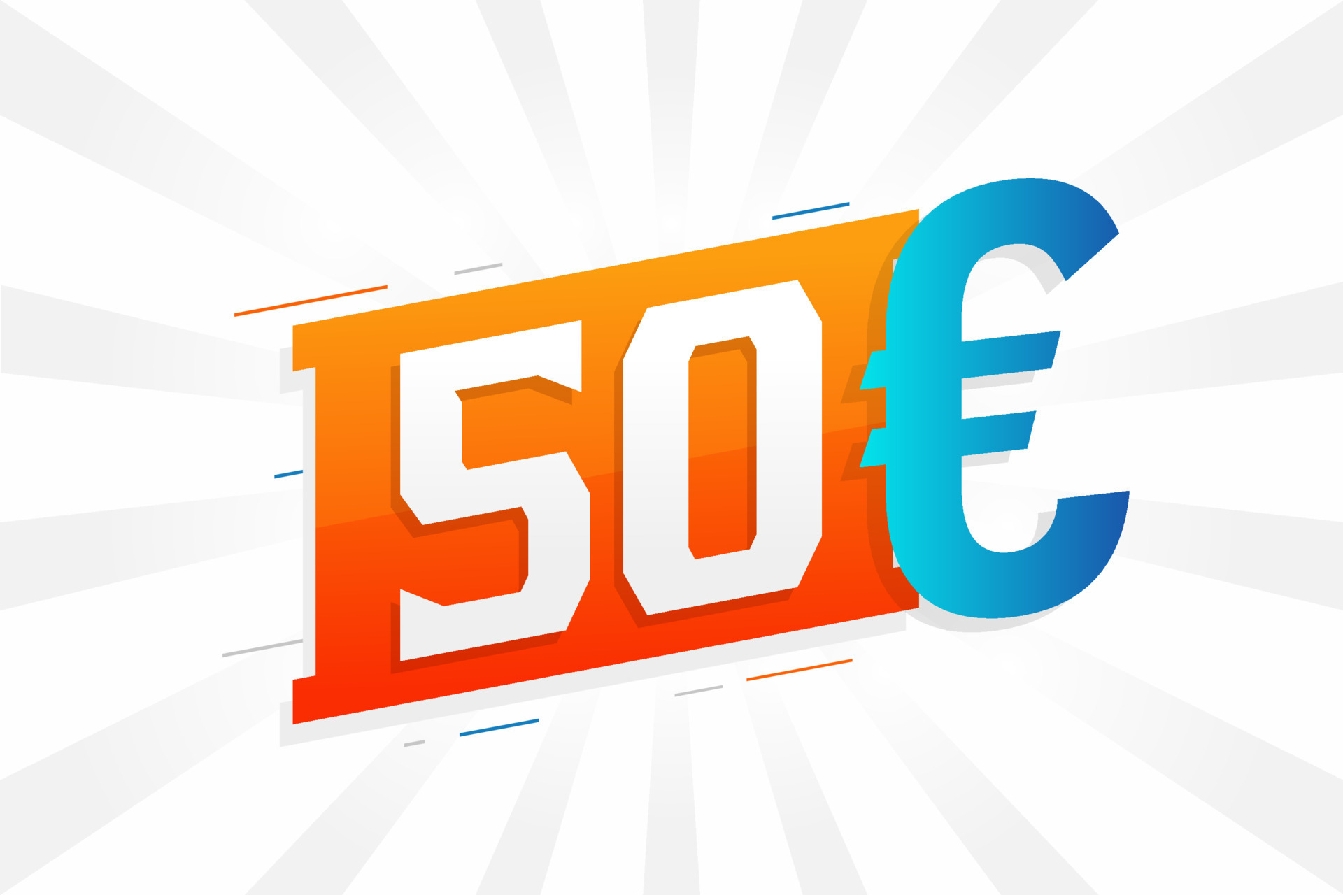 50 Euro Currency Vector Text Symbol 50 Euro European Union Money Stock 