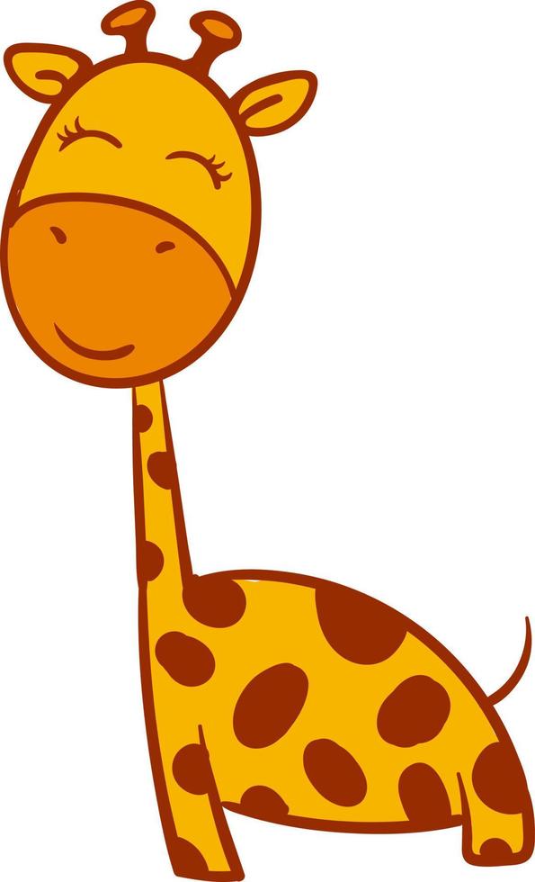 jirafa feliz, ilustración, vector sobre fondo blanco