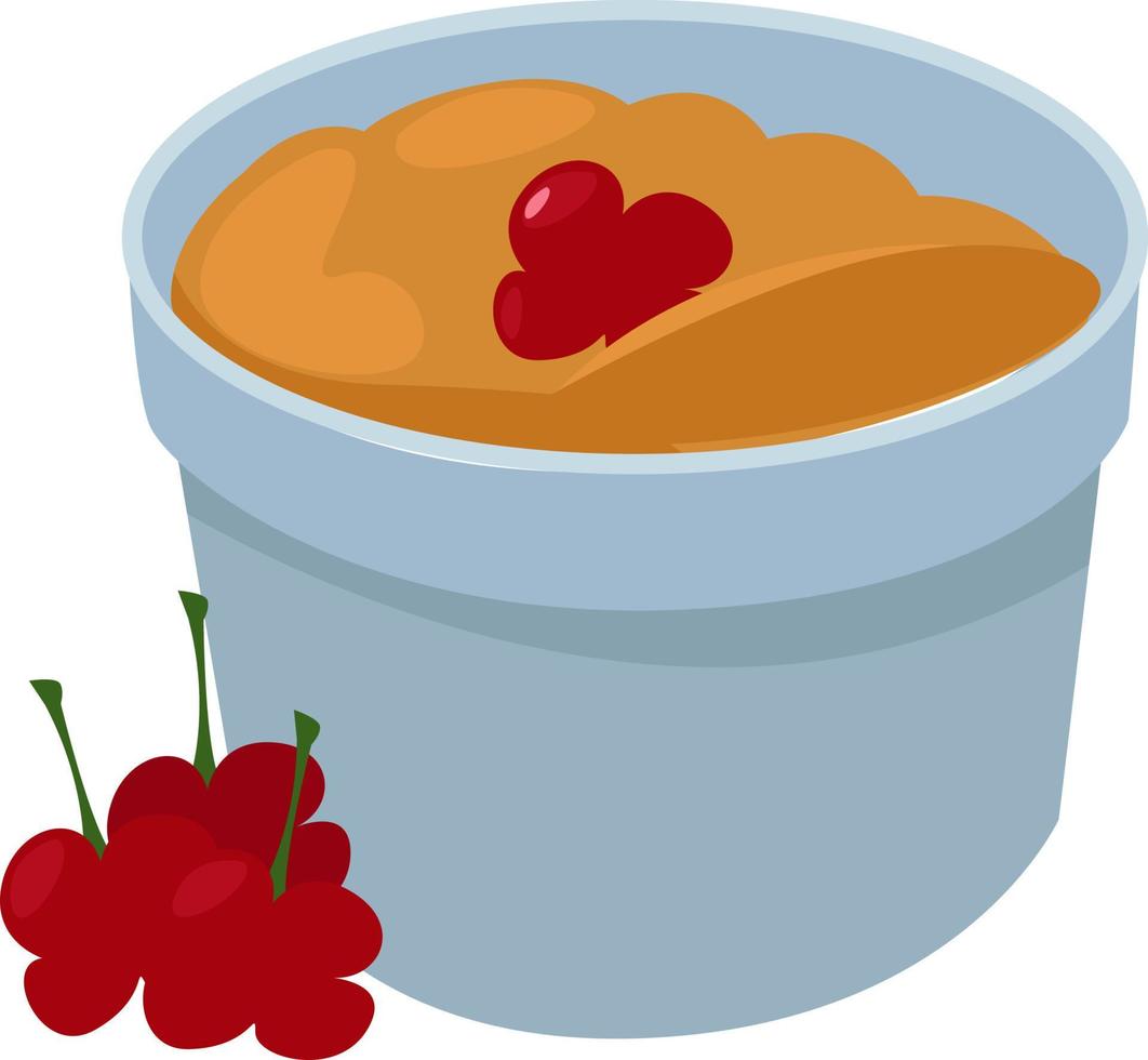 soufflé dulce, ilustración, vector sobre fondo blanco.