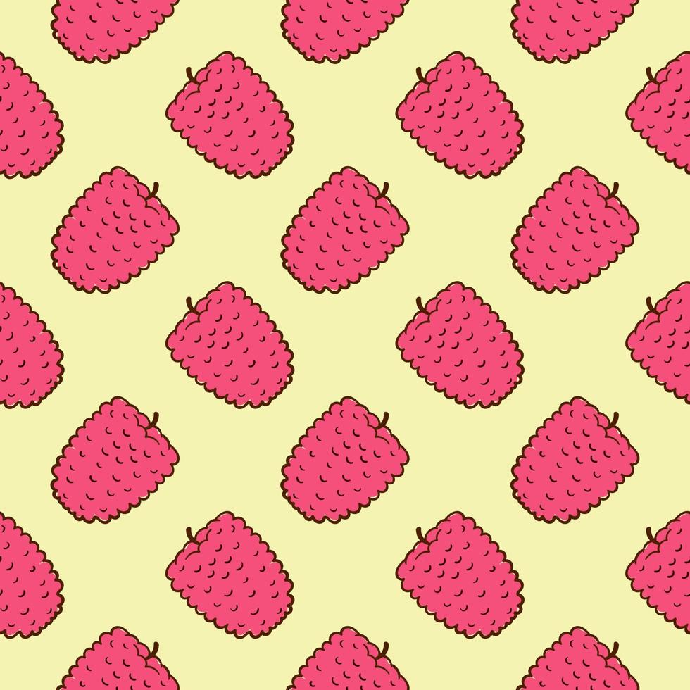 Pink mulberry,seamless pattern on yellow background. vector