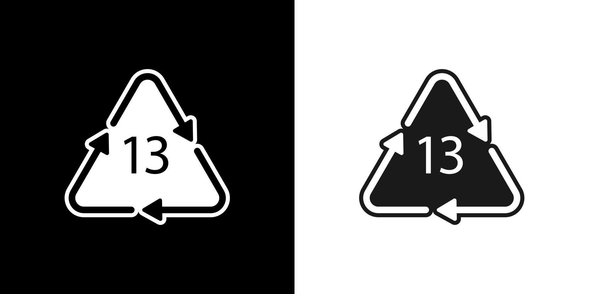 Battery recycling symbol 13 SOZ. Vector illustration