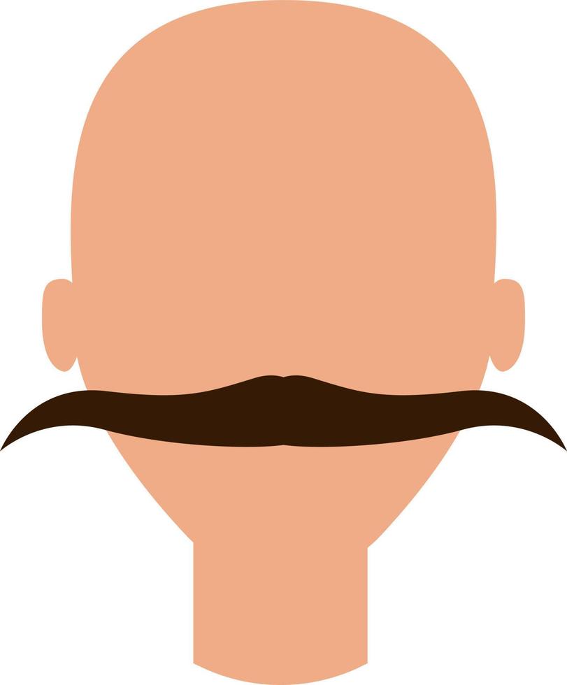 hombre con bigotes largos, ilustración, vector, sobre un fondo blanco. vector
