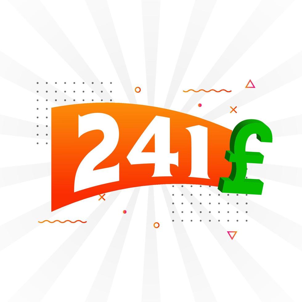 241 Pound Currency vector text symbol. 241 British Pound Money stock vector