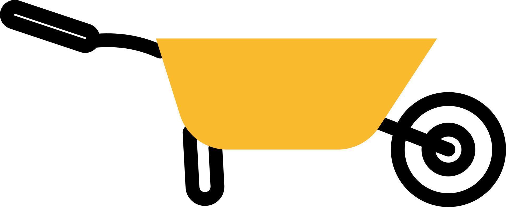 Garden wheelbarrow, illustration, vector on a white background.