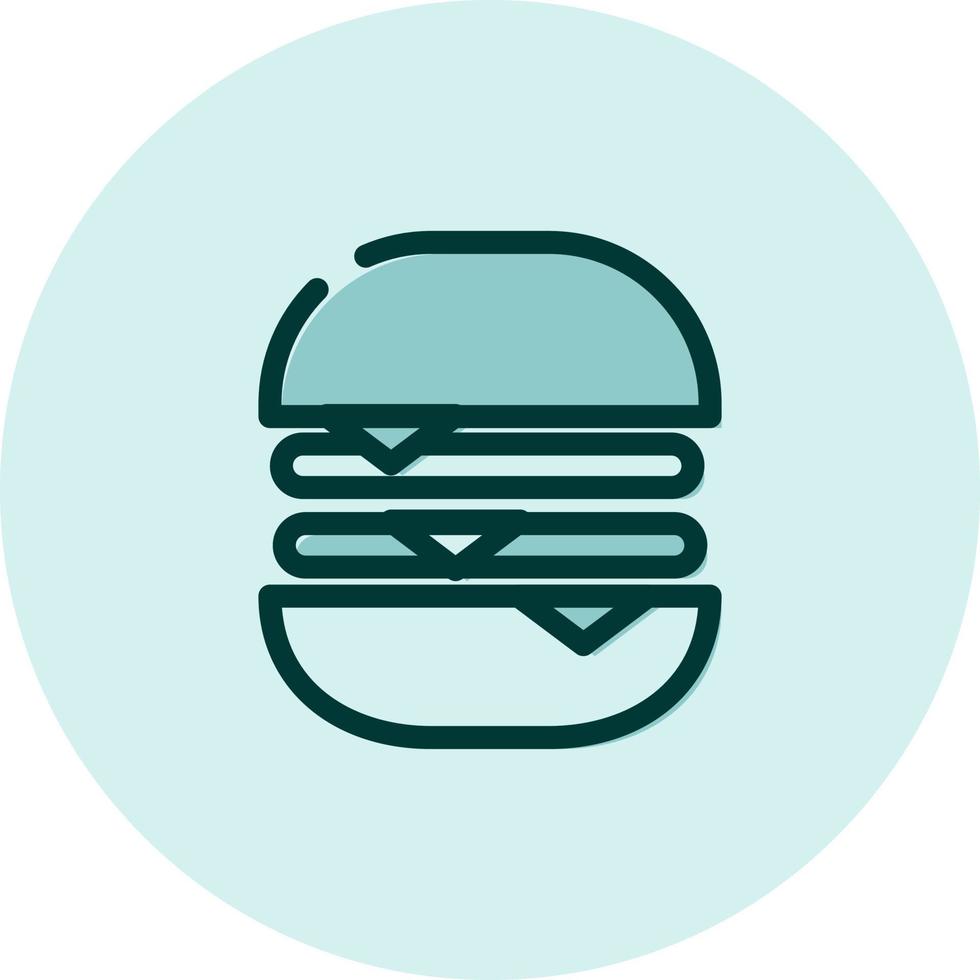 hamburguesa frita, ilustración, vector sobre fondo blanco.