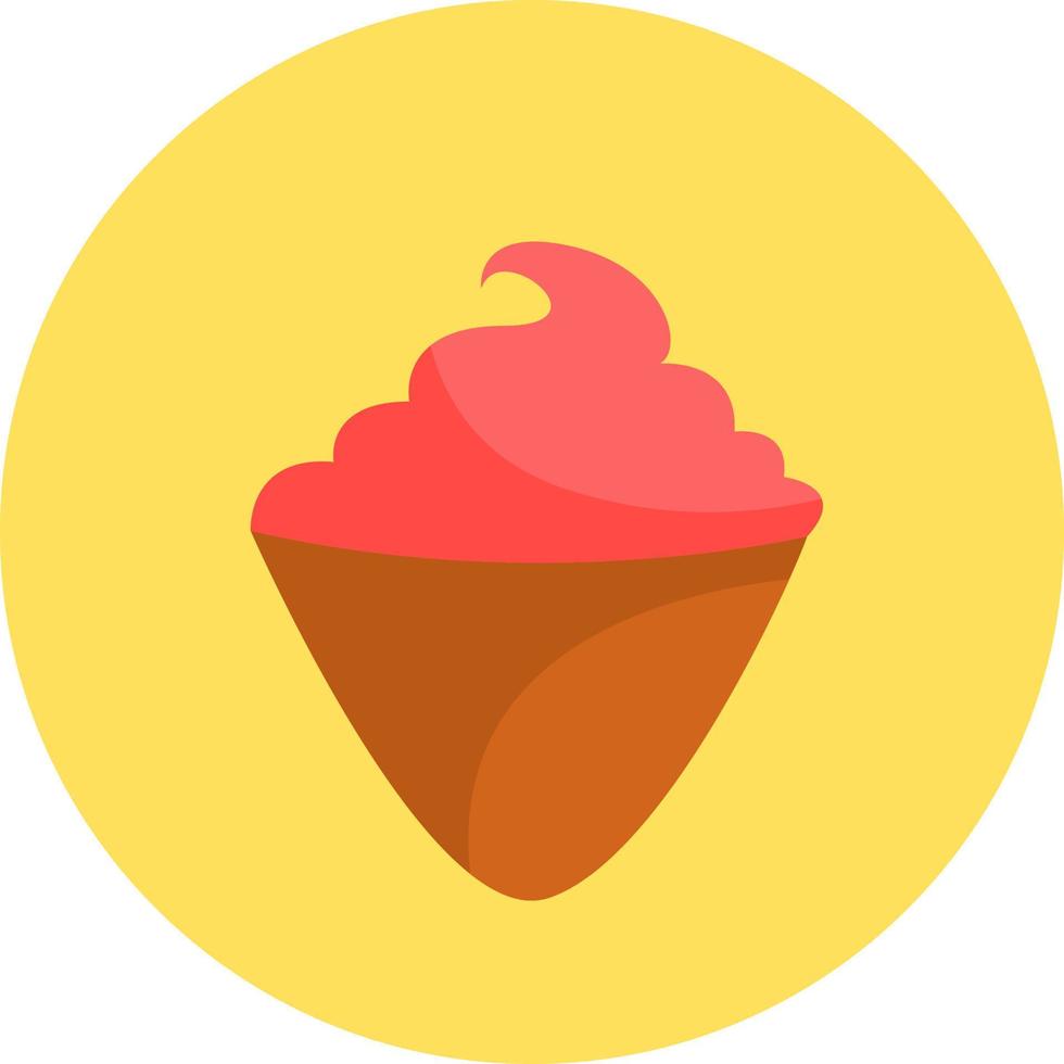 helado de cereza en cono, ilustración, vector, sobre un fondo blanco. vector