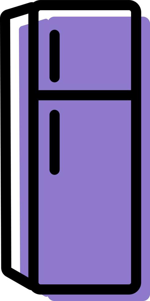 Purple refrigerator, illustration, on a white background. vector