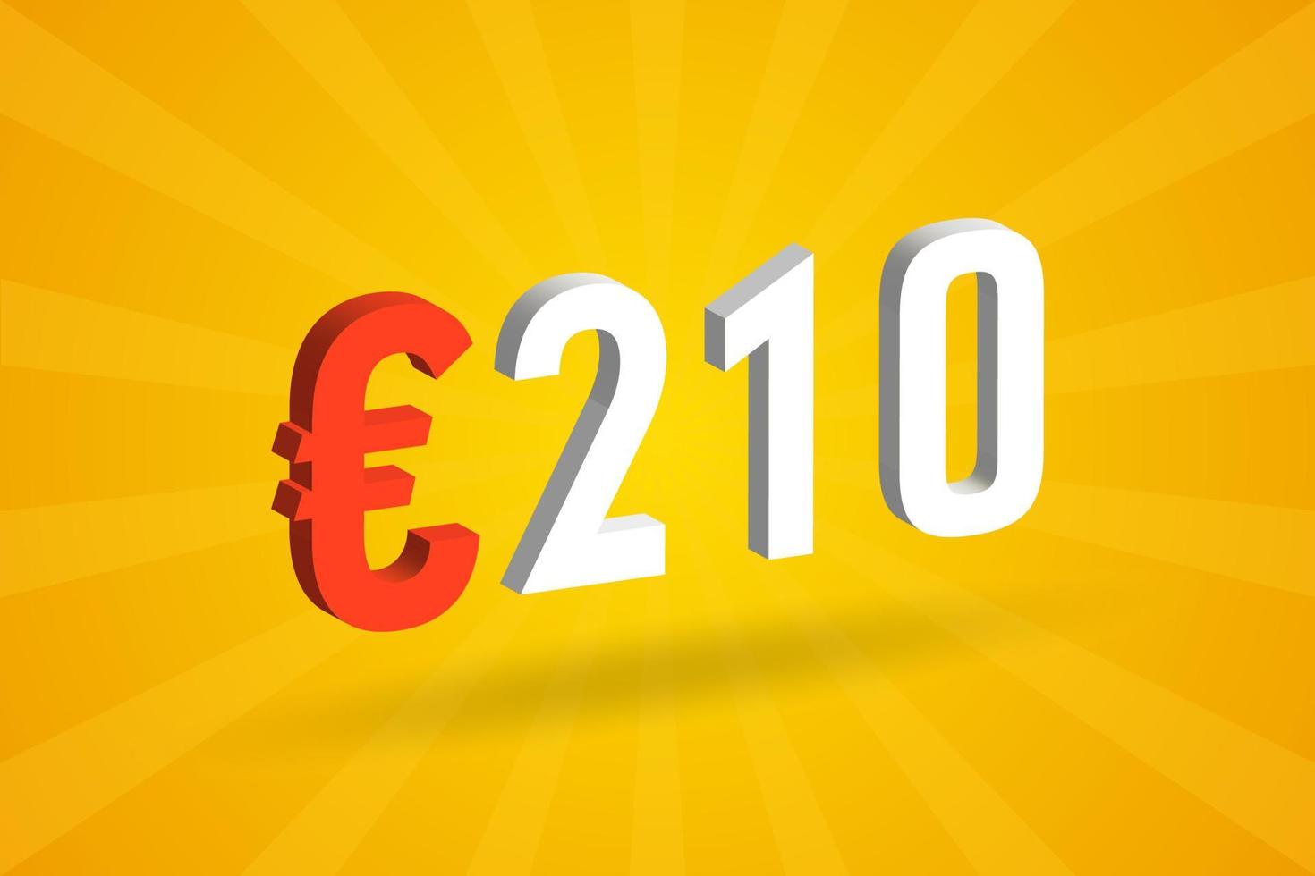 210 Euro Currency 3D Vector Text Symbol 3D 210 Euro European Union 210-euro-currency-3d-vector-text-symbol-3d-210-euro-european-union