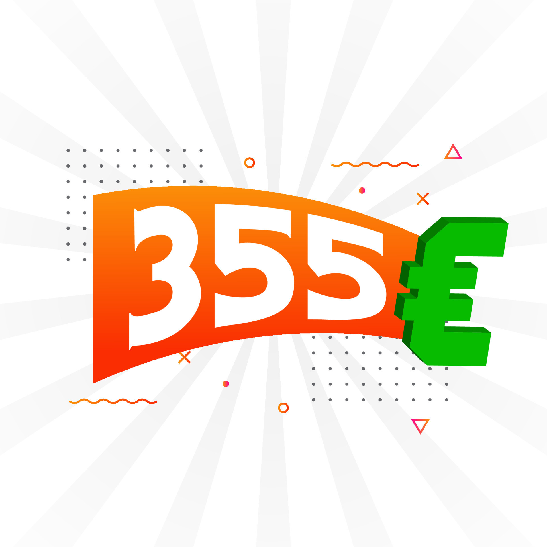 355 Euro Currency Vector Text Symbol 355 Euro European Union Money 
