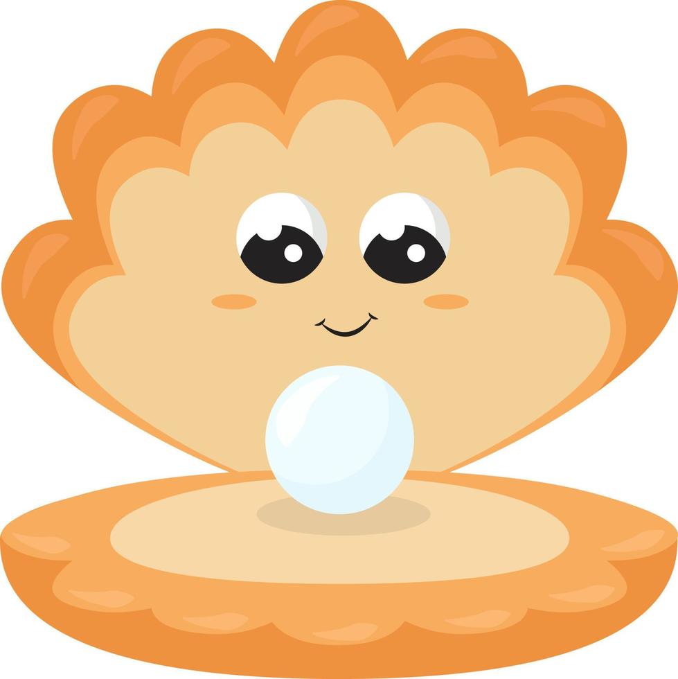 Pretty pearl, illustration, vector on a white background.