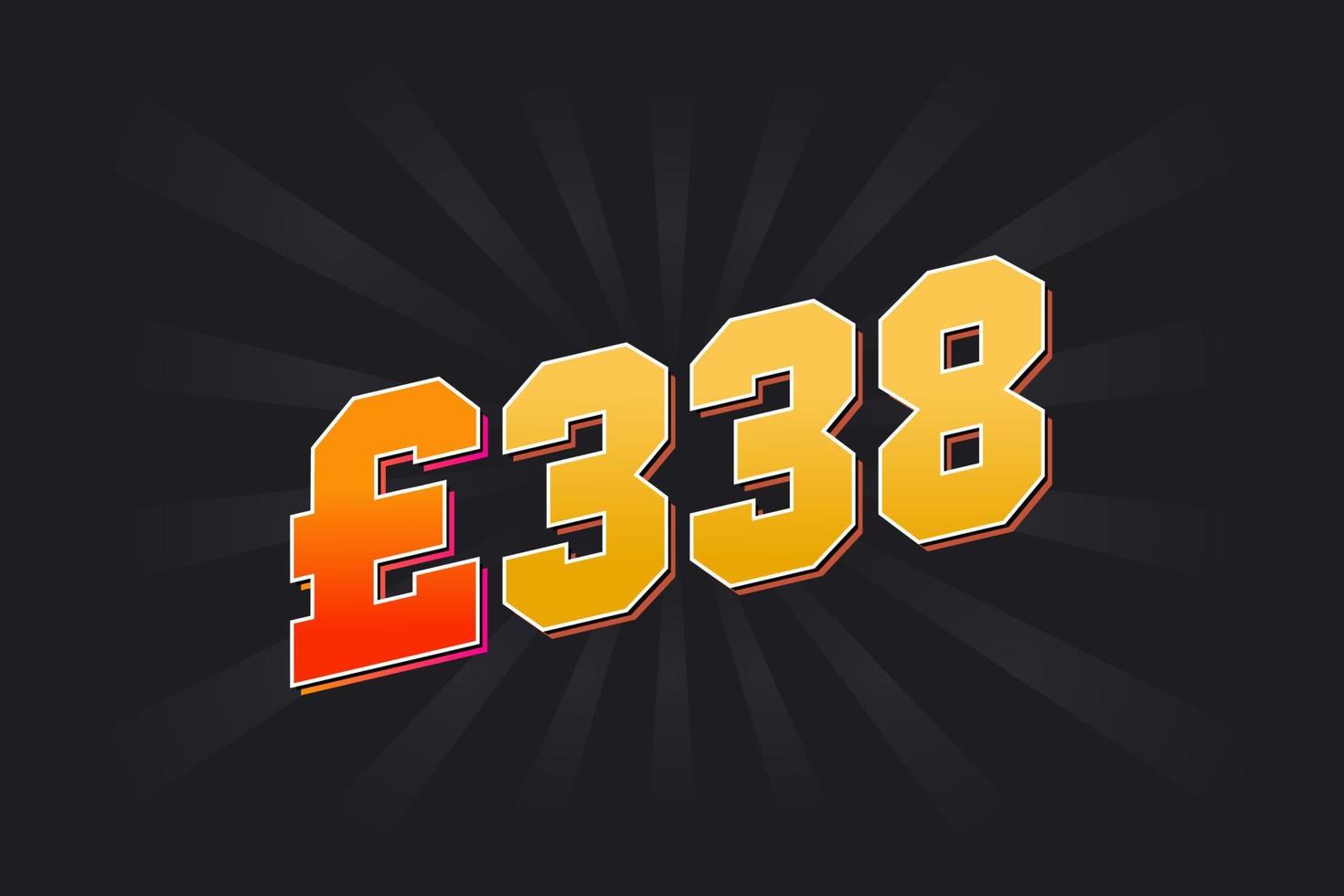 338 Pound Currency vector text symbol. 338 British Pound Money stock vector