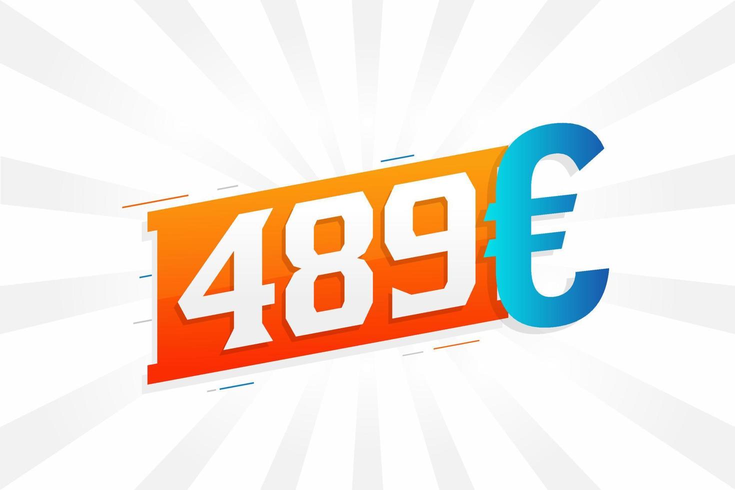 489 Euro Currency vector text symbol. 489 Euro European Union Money stock vector