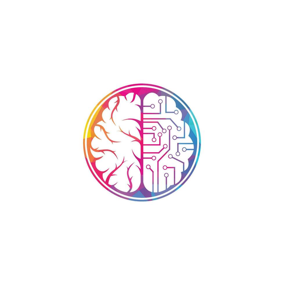 Brain connection logo design. digital brain logo template. vector