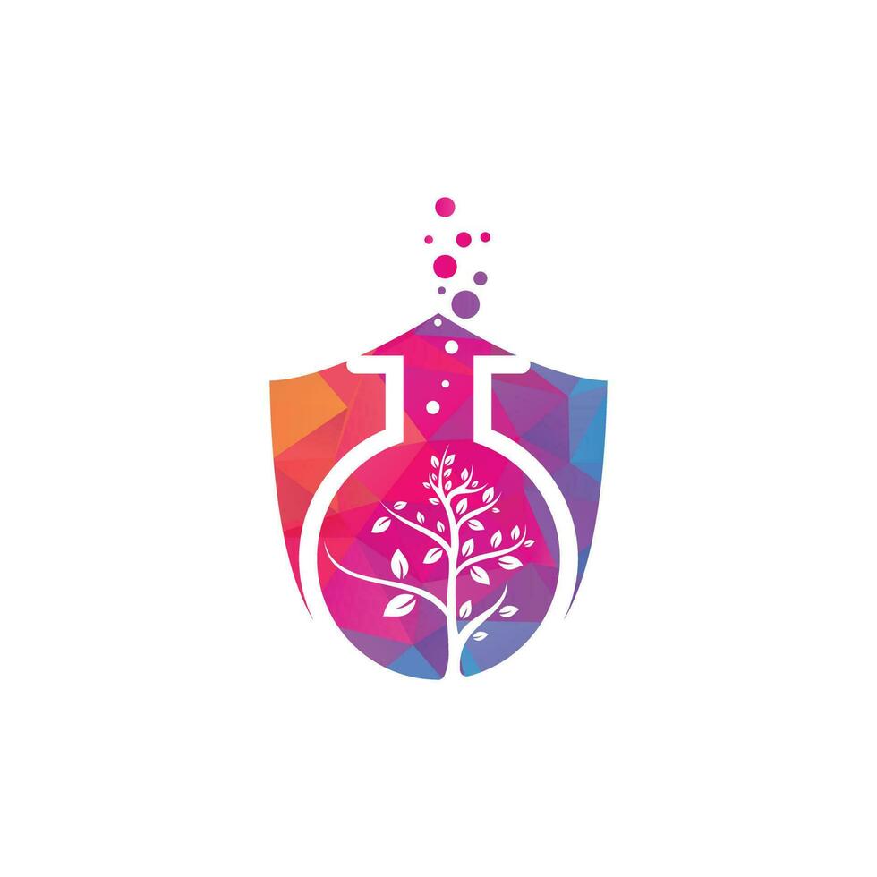 árbol verde para la inspiración en el diseño del logotipo de laboratorio. concepto de logotipo de laboratorio de agricultura. vector