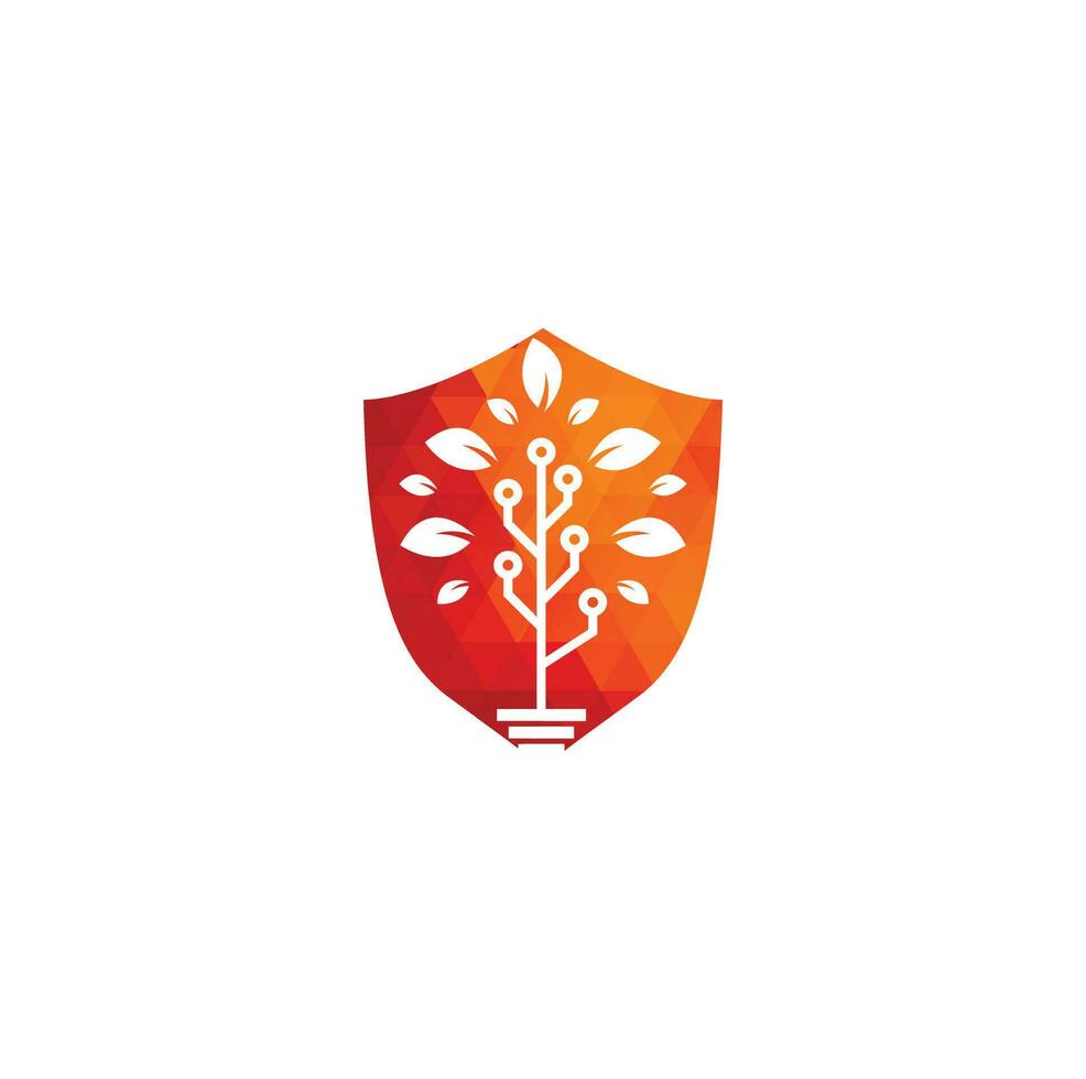 Tech Tree Logo Template Design. vector