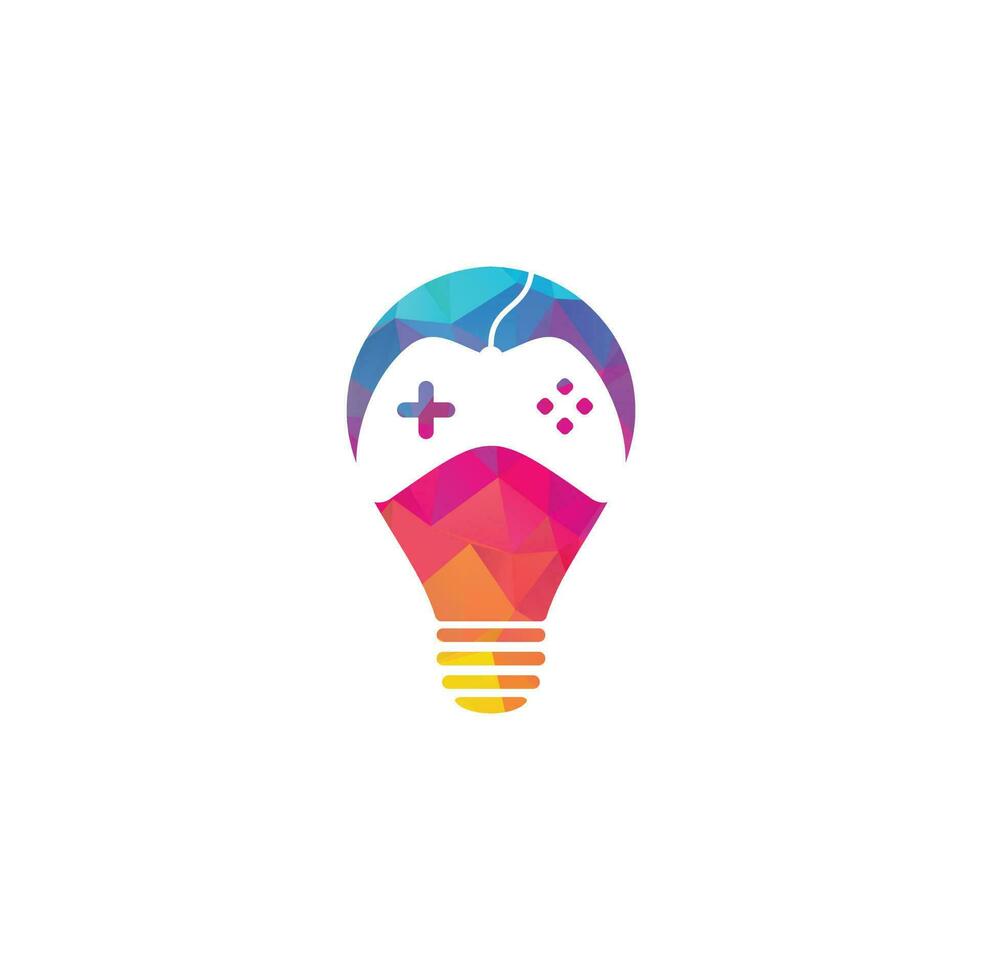 Game bulb shape concept Logo Design Template. Stick Game Icon Logo. vector