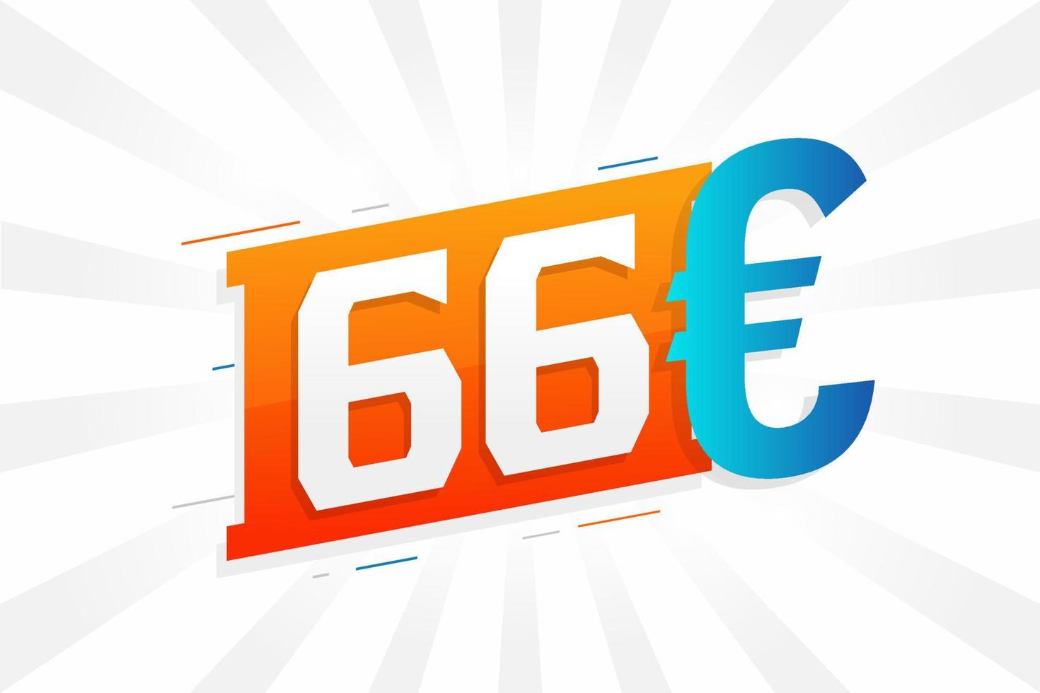66 Euro Currency Vector Text Symbol 66 Euro European Union Money Stock 