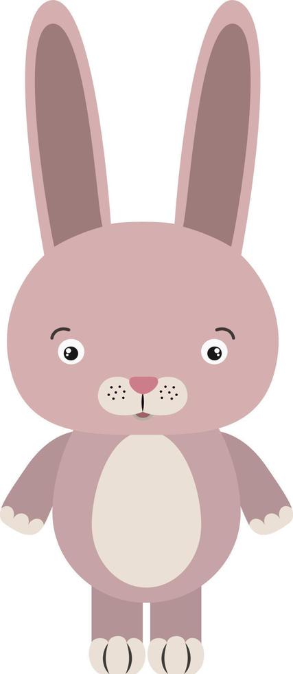Pink bunny, illustration, vector on white background.