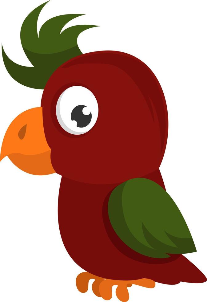 Brown parrot, illustration, vector on white background.