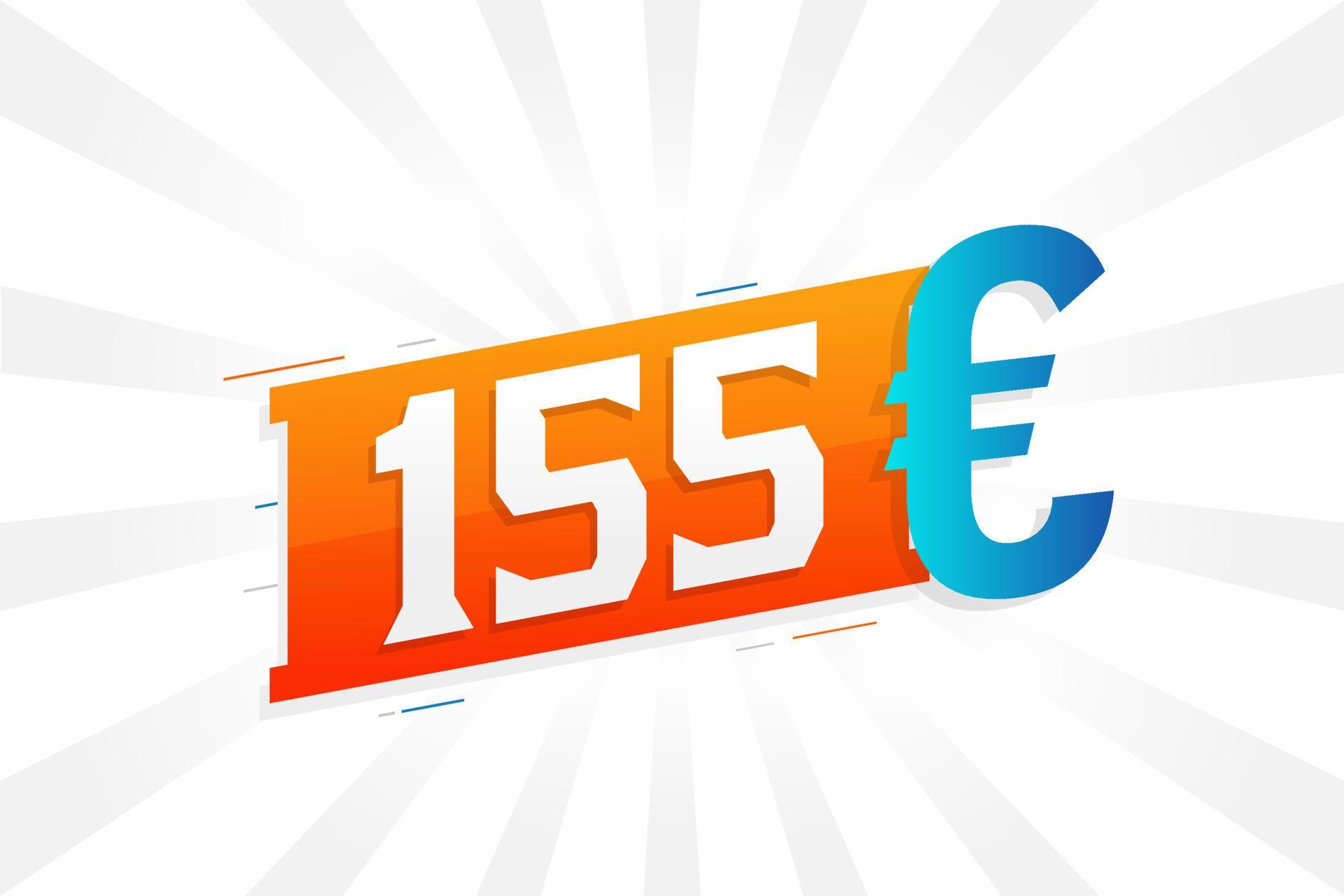 155 Euro Currency vector text symbol. 155 Euro European Union Money stock vector 13913270 Vector