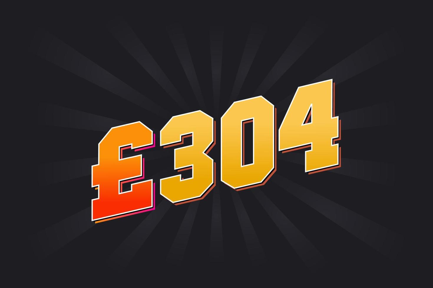 304 Pound Currency vector text symbol. 304 British Pound Money stock vector