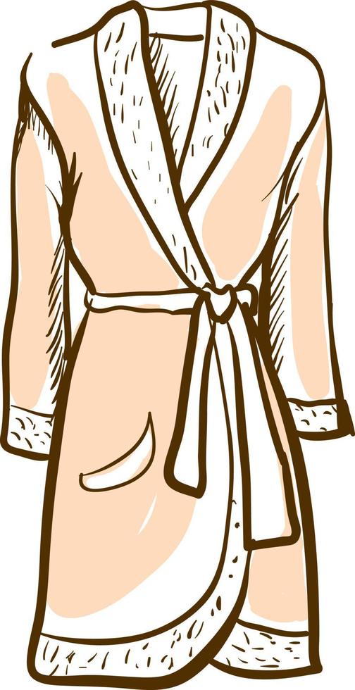 Drawing of a bathrobe, illustration, vector on white background.