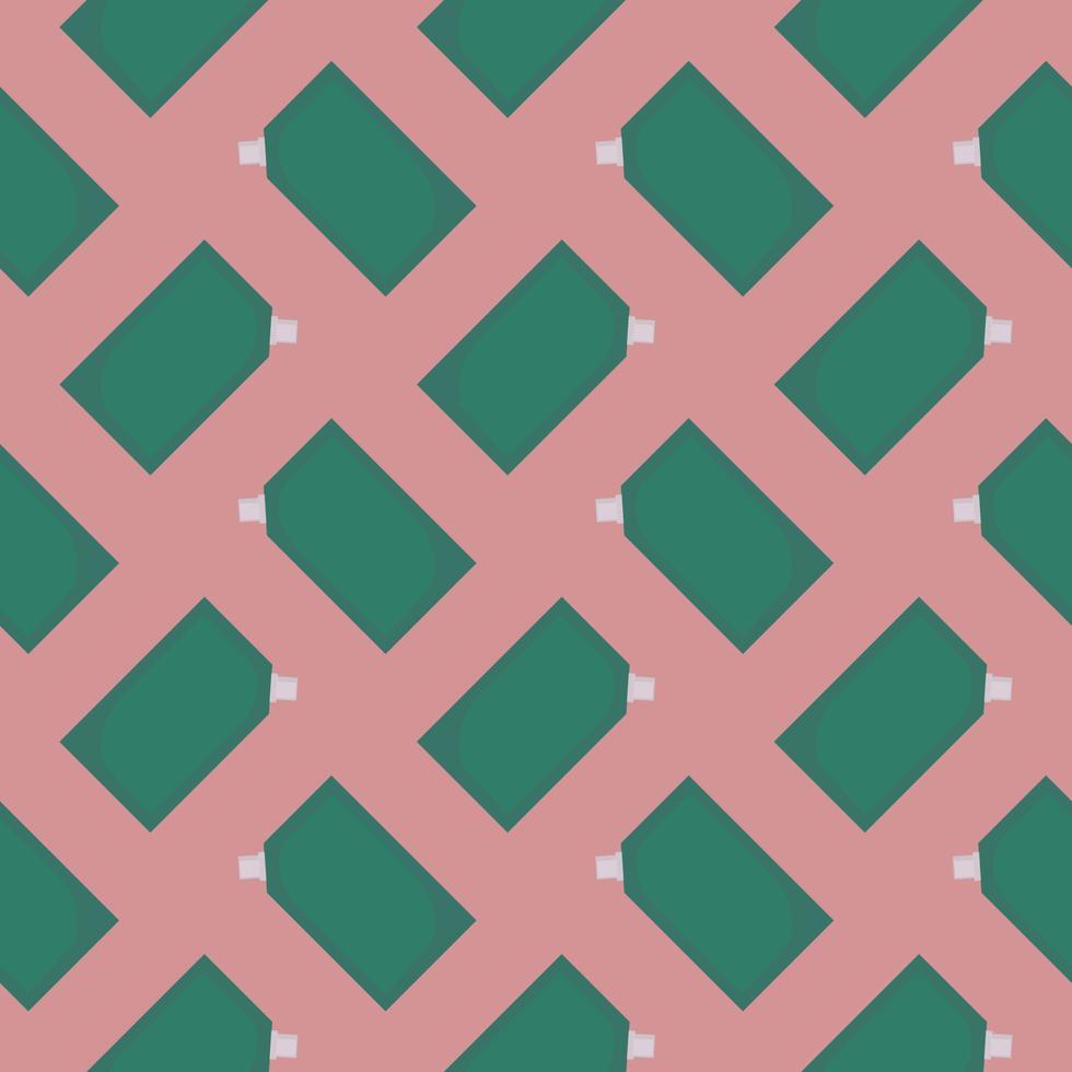 Green package,seamless pattern on pink background. vector