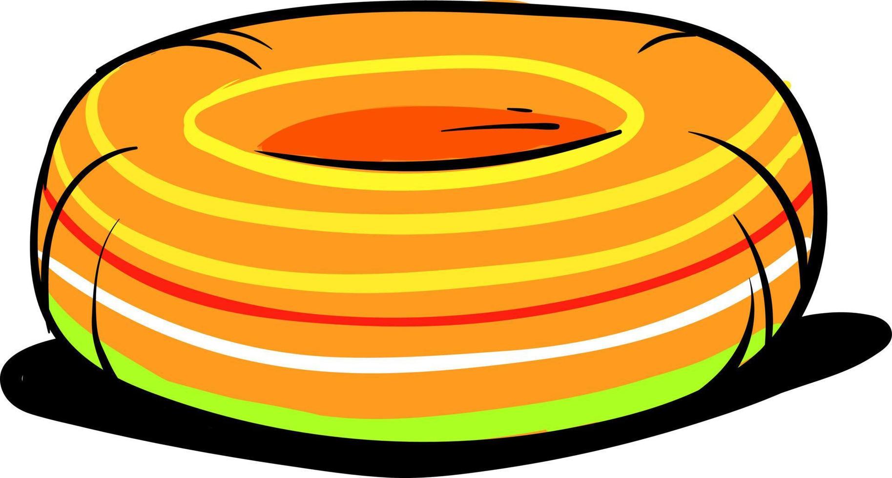 Orange swimming ring, illustration, vector on white background