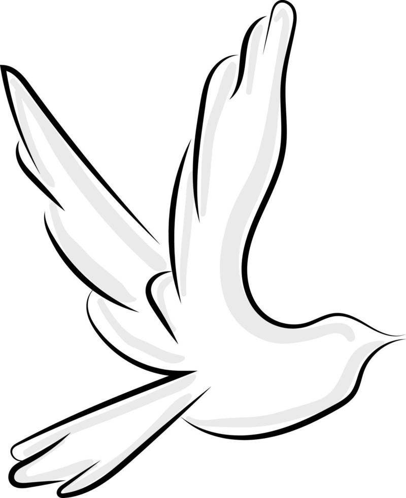 Flying bird, illustration, vector on white background.