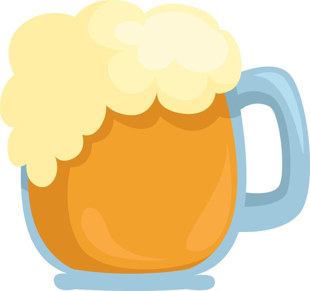 vaso de cerveza fría,ilustración,vector sobre fondo blanco vector