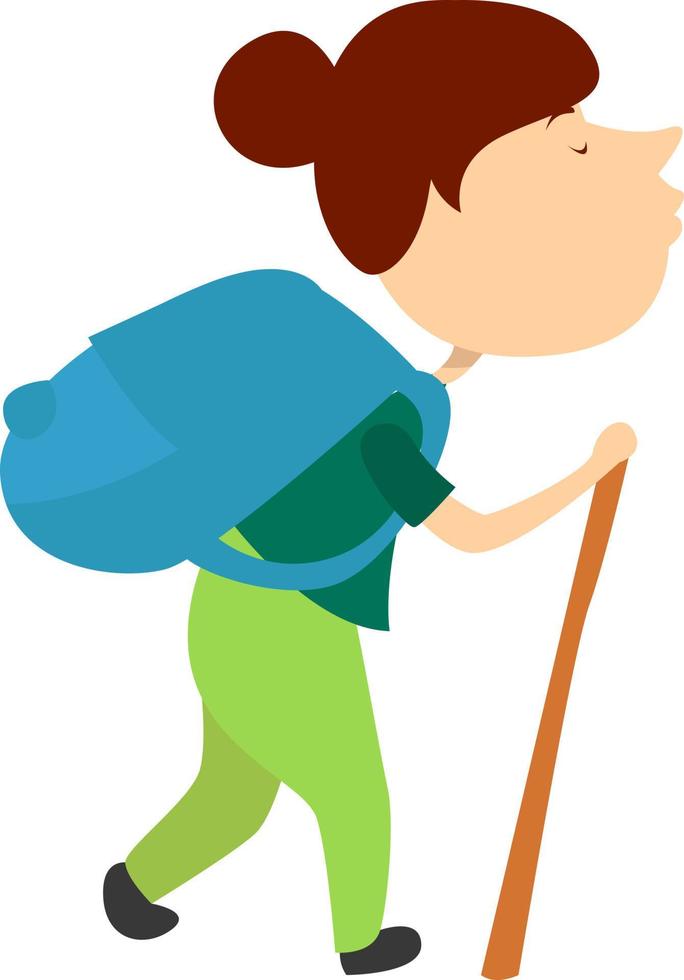 Tourist girl, illustration, vector on white background